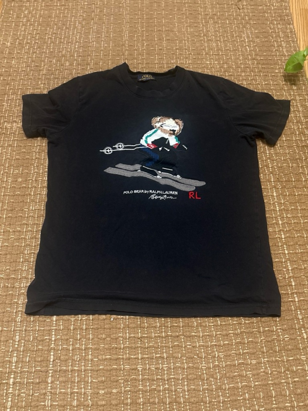 Ralph Lauren Black Polo Bear Graphic Short Sleeve Tee